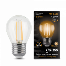 Лампа светодиодная LED 7Вт E27 220В 2700К шар | 105802107 | Gauss