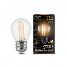 Лампа светодиодная LED 5Вт E27 220В 2700К шар | 105802105 | Gauss