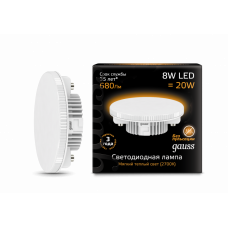 Лампа светодиодная LED 8Вт GX53 220В 2700К | 108008108 | Gauss