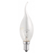 Лампа накаливания ЛОН 60Вт E14 220В CT35 clear свеча на ветру | 3321468 | Jazzway