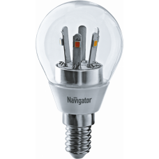 Лампа светодиодная LED 5Вт Е14 230В 2700К NLL-G45-5-230-2.7K-E14-CL шарик прозрачный | 71294 | Navigator