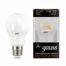 Лампа светодиодная LED 11Вт E27 220В 3000К A60, диммируемая | 102502111-D | Gauss