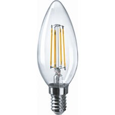 Лампа светодиодная LED 4Вт Е14 230В 2700К NLL-F-C35-4-230-2.7K-E14 свеча прозрачная | 71307 | Navigator
