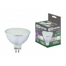 Лампа светодиодная LED 7Вт GU5.3 220В 3000К MR16 SMD (с матовым стеклом) отражатель (рефлектор) | SQ0340-0062 | TDM