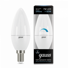Лампа светодиодная LED 7Вт E14 220В 4100К свеча, диммируемая | 103101207-D | Gauss