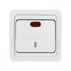 Лондон Выключатель проходной 1-клавишный с индикатором 10А белый EKF PROxima | EEV10-125-10 | EKF