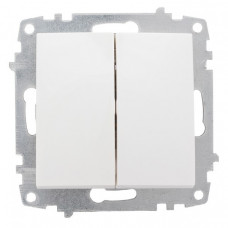 Милан Механизм выключателя 2-клавишный 10А белый без рамки EKF | EMV10-023-10 | EKF