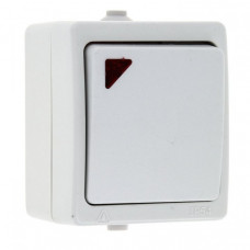 Венеция Выключатель 1 -клавишный с индикатором 10А IP54 белый EKF | EVV10-121-10-54 | EKF