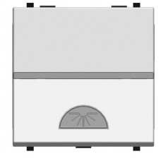 ABB Zenit Альп. белый Выключатель 1-клавишный кнопочный НО-контакт с символом Освещение (2 мод) | N2204.2 BL | ABB
