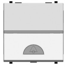ABB Zenit Альп. белый Выключатель 1-клавишный кнопочный НО-контакт с символом Звонок (2 мод) | N2204 BL | ABB