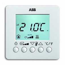 6138/11-84-500 Термостат комнатный с ЖК-дисплеем для управления Fan- Coil,SM, альпийский белый | 6138-0-0003 | ABB