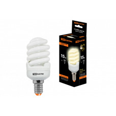 Лампа энергосберегающая КЛЛ 15Вт E14 827 cпираль FSТ2 КОМПАКТ 40х98мм | SQ0323-0182 | TDM