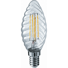 Лампа светодиодная LED 4Вт Е14 230В 2700К NLL-F-TC35-4-230-2.7K-E14 свеча витая прозрачная | 71311 | Navigator