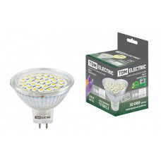 Лампа светодиодная LED 5Вт GU5.3 220В 3000К MR16 SMD отражатель (рефлектор) | SQ0340-0023 | TDM