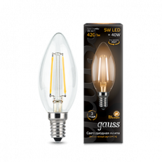 Лампа светодиодная LED 5Вт E14 220В 2700К свеча | 103801105 | Gauss