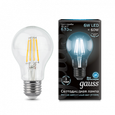 Лампа светодиодная LED 6Вт E27 220В 4100К A60 | 102802206 | Gauss