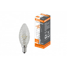 Лампа накаливания ЛОН 60Вт E14 230В свеча витая прозрачная | SQ0332-0014 | TDM