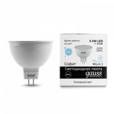 Лампа светодиодная LED 5,5Вт GU5.3 220В 6500К Elementary MR16 | 13536 | Gauss