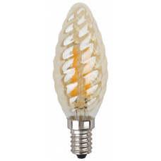 Лампа светодиодная F-LED BTW-7W-827-E14 gold (филамент, свеча витая золот., 7Вт, тепл, E14) |Б0027966 | ЭРА