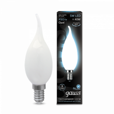 Лампа светодиодная LED 5Вт E14 220В 4100К свеча на ветру | 104201205 | Gauss