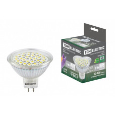 Лампа светодиодная LED 3Вт GU5.3 220В 3000К MR16 SMD отражатель (рефлектор) | SQ0340-0002 | TDM