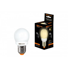 Лампа энергосберегающая КЛЛ 11Вт Е27 827 шарообразная G45 | SQ0323-0157 | TDM