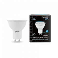 Лампа светодиодная LED 5Вт GU10 220В 4100К MR16 | 101506205 | Gauss