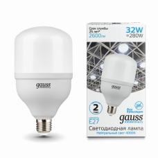 Лампа Gauss Elementary LED T100 E27 32W 2600lm 180-240V 4000K 1/20 | 63223 | Gauss