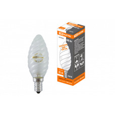 Лампа накаливания ЛОН 60Вт E14 230В свеча витая матовая | SQ0332-0022 | TDM