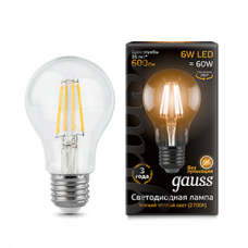 Лампа светодиодная LED 6Вт E27 220В 2700К A60 | 102802106 | Gauss