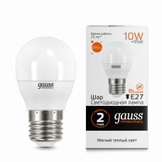 Лампа LED Elementary Шар 10W E27 880lm 3000K | 53210 | Gauss