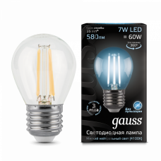 Лампа светодиодная LED 7Вт E27 220В 4100К шар | 105802207 | Gauss