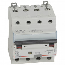 Выключатель автоматический дифференциальный DX3 6000 4п 10А С 300мА тип AС | 411204 | Legrand