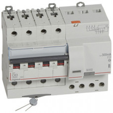 Выключатель автоматический дифференциальный DX3 6000 4п 63А С 300мА тип AС (7 мод) | 411211 | Legrand