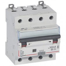 Выключатель автоматический дифференциальный DX3 6000 4п 20А С 300мА тип A | 411240 | Legrand