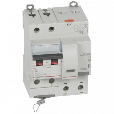 Выключатель автоматический дифференциальный DX3 2п 16А C 30мА тип AC (4 мод) | 411158 | Legrand