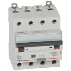 Выключатель автоматический дифференциальный DX3 6000 4п 16А С 300мА тип AС | 411205 | Legrand