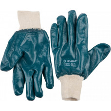 Перчатки рабочие с манжетой, с полным нитриловым покрытием, размер XL (10) | 11272-XL | ЗУБР