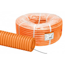 Труба гибкая гофрированная ПНД 63мм с протяжкой легкая (15 м) оранжевая | SQ0413-0017 | TDM