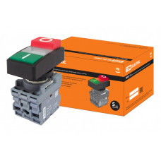 Кнопка двойная MPD13-11С (зеленая/красная-выступающая) (LED) d22мм/220В (I/O) линза прозрачная | SQ0747-0038 | TDM
