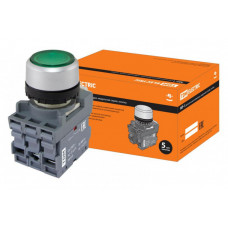 Кнопка MP1-21G(LED) в сборе d22мм/220В 1з+1р зеленая | SQ0747-0014 | TDM
