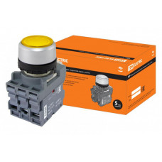 Кнопка MP1-21Y(LED) в сборе d22мм/220В 1з+1р желтая | SQ0747-0015 | TDM