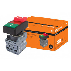 Кнопка двойная MPD13-11R (зеленая/красная-выступающая) (LED) d22мм/220В (I/O) линза красная | SQ0747-0035 | TDM