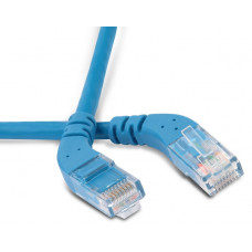 Патч-корд PC-APM-UTP-RJ45/L45-RJ45/R45-C6-1M-LSZH-BL U/UTP угловой, левый 45°-правый 45°, Cat.6, LSZH, 1 м, синий | 232978 | Hyperline