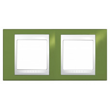 Unica Хамелеон Фисташковый/Белый Рамка 2-ая горизонтальная | MGU6.004.866 | Schneider Electric
