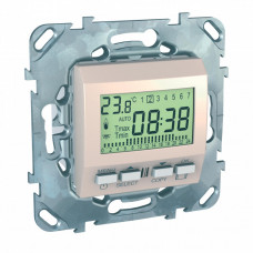 Unica Бежевый Термостат программируемый недельный (от+5 до +35град) перекидной контакт | MGU5.505.25ZD | Schneider Electric