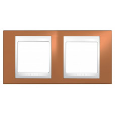 Unica Хамелеон Оранжевый/Белый Рамка 2-ая горизонтальная | MGU6.004.869 | Schneider Electric