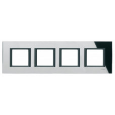 Unica CLASS Черное стекло Рамка 4-ая | MGU68.008.7C1 | Schneider Electric