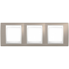 Unica Хамелеон Коричневый/Белый Рамка 3-ая горизонтальная | MGU6.006.874 | Schneider Electric