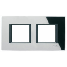 Unica CLASS Черное стекло Рамка 2-ая | MGU68.004.7C1 | Schneider Electric